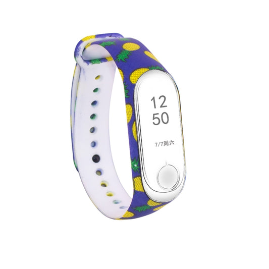 Silicone Painting Watch Band for Xiaomi Mi Band 3 & 4(Pineapple) - Watch Bands by buy2fix | Online Shopping UK | buy2fix
