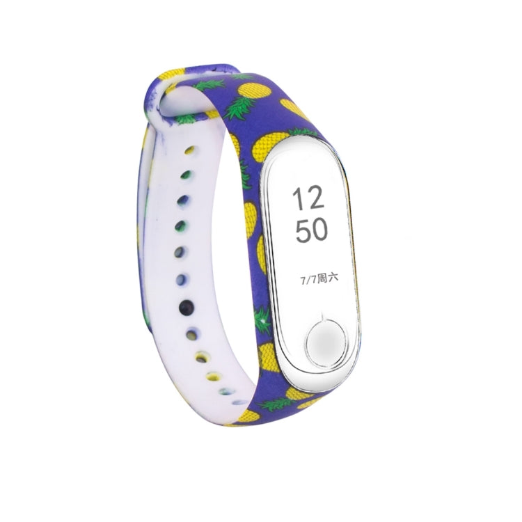 Silicone Painting Watch Band for Xiaomi Mi Band 3 & 4(Pineapple) - Watch Bands by buy2fix | Online Shopping UK | buy2fix