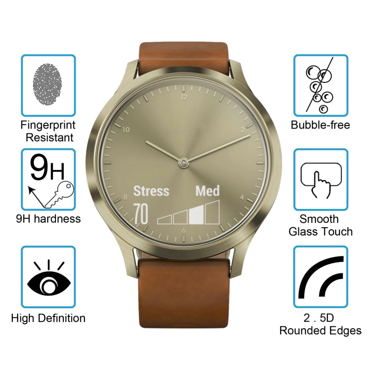 2 PCS ENKAY Hat-Prince for Garmin Vivomove HR Smart Watch 0.2mm 9H Surface Hardness 2.15D Explosion-proof Tempered Glass Screen Film - Screen Protector by ENKAY | Online Shopping UK | buy2fix