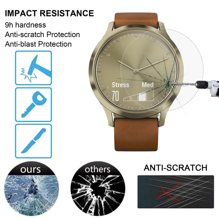 2 PCS ENKAY Hat-Prince for Garmin Vivomove HR Smart Watch 0.2mm 9H Surface Hardness 2.15D Explosion-proof Tempered Glass Screen Film - Screen Protector by ENKAY | Online Shopping UK | buy2fix