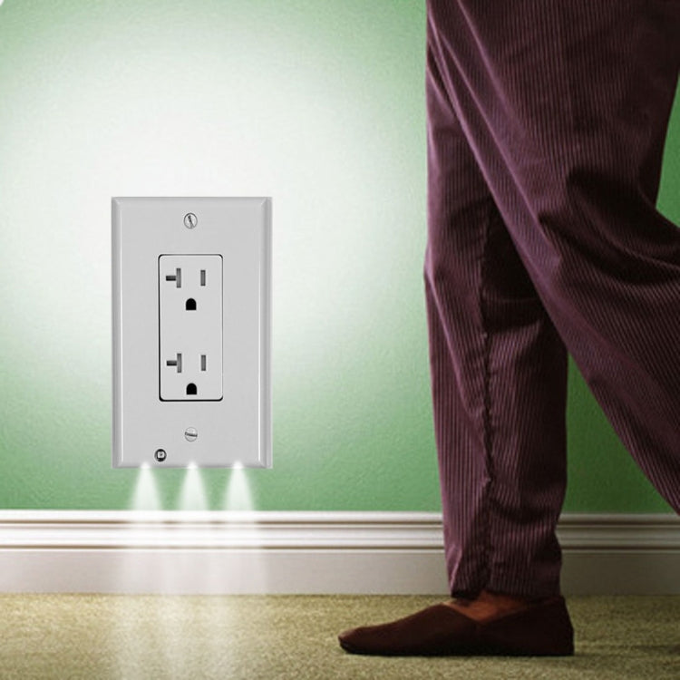 0.5W 110V Night Angel Square Plug Socket Sensor Night Light, White Light Mini Human Body Motion Induction Night Light - Sensor LED Lights by buy2fix | Online Shopping UK | buy2fix