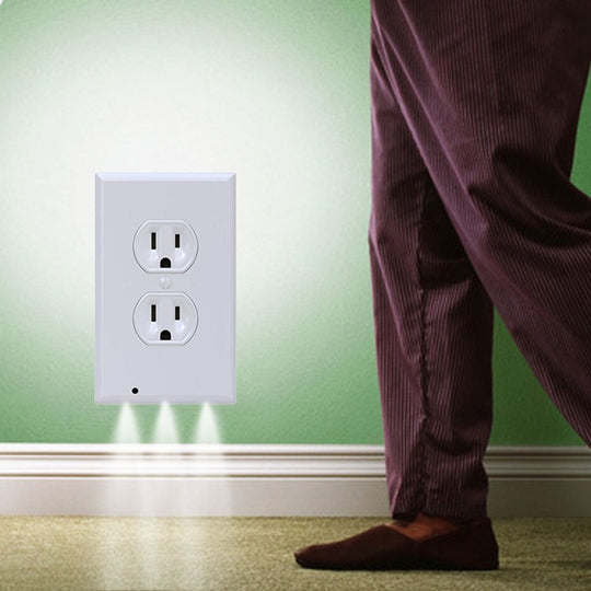 0.5W 110V Night Angel Square Plug Socket Sensor Night Light, White Light Mini Human Body Motion Induction Night Light