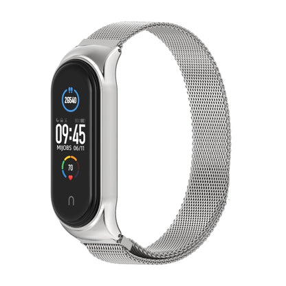 Mijobs Milan CS Metal Magnetic Watch Band for Xiaomi Mi Band 3 & 4 & 5 & 6, Host not Include(Silver) - Watch Bands by buy2fix | Online Shopping UK | buy2fix