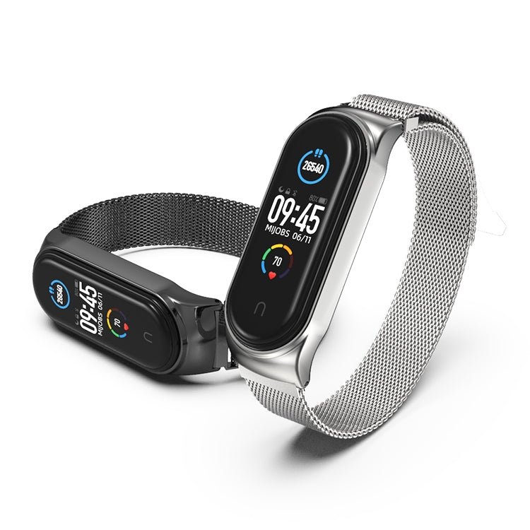 Mijobs Milan CS Metal Magnetic Watch Band for Xiaomi Mi Band 3 & 4 & 5 & 6, Host not Include(Silver) - Watch Bands by buy2fix | Online Shopping UK | buy2fix