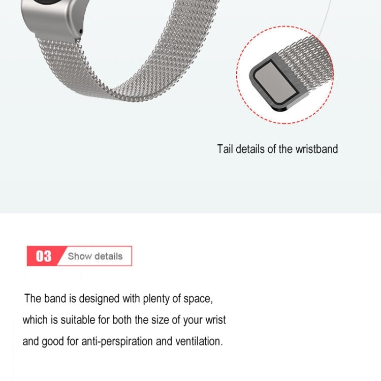 Mijobs Milan CS Metal Magnetic Watch Band for Xiaomi Mi Band 3 & 4 & 5 & 6, Host not Include(Silver) - Watch Bands by buy2fix | Online Shopping UK | buy2fix