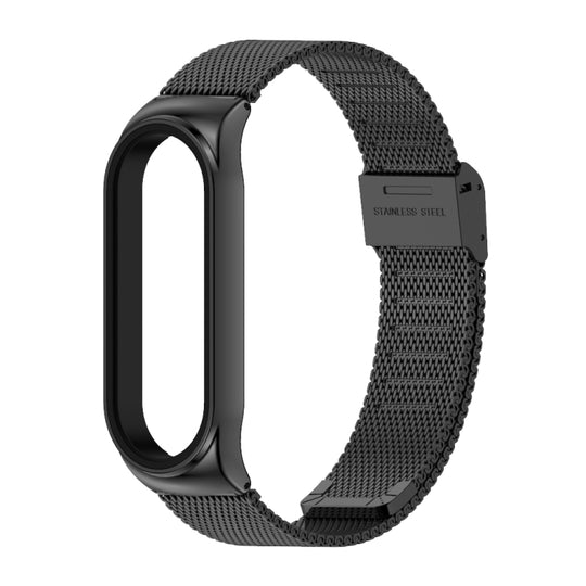 Mijobs Milan CS Screwless Buckle Metal Watch Band Case for Xiaomi Mi Band 5 & 6, Host not Included(Black)