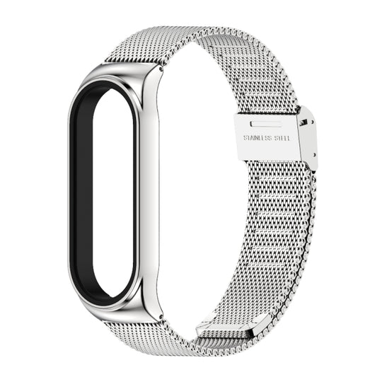 Mijobs Milan CS Screwless Buckle Metal Watch Band Case for Xiaomi Mi Band 5 & 6, Host not Included(Silver)