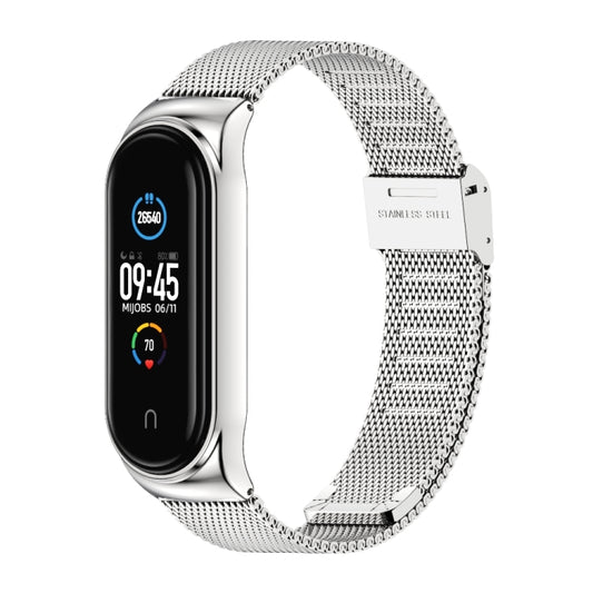 Mijobs Milan CS Screwless Buckle Metal Watch Band Case for Xiaomi Mi Band 3 & 4 & 5 & 6, Host not Included(Silver) - Watch Bands by MIJOBS | Online Shopping UK | buy2fix