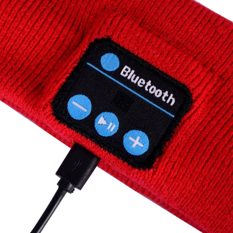 Knitted Bluetooth Headsfree Sport Music Headband with Mic for iPhone / Samsung and Other Bluetooth Devices(Red) by buy2fix