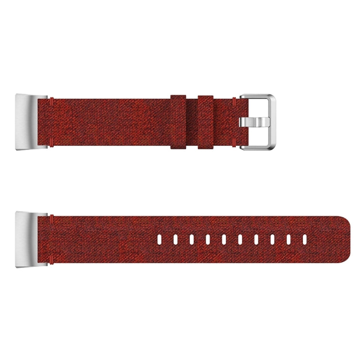 Woven Vanvas Nylon Watch Band for Fitbit Charge 3(Dark Red) - Watch Bands by buy2fix | Online Shopping UK | buy2fix