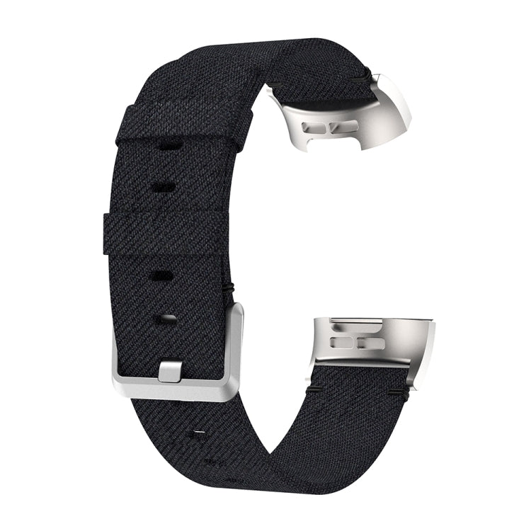 Woven Vanvas Nylon Watch Band for Fitbit Charge 3(Black) - Watch Bands by buy2fix | Online Shopping UK | buy2fix