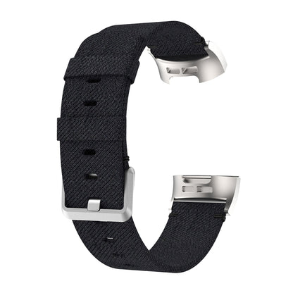 Woven Vanvas Nylon Watch Band for Fitbit Charge 3(Black) - Watch Bands by buy2fix | Online Shopping UK | buy2fix