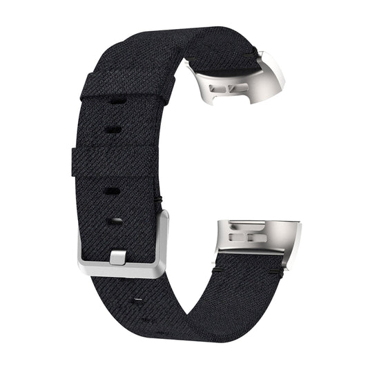 Woven Vanvas Nylon Watch Band for Fitbit Charge 3(Black) - Watch Bands by buy2fix | Online Shopping UK | buy2fix