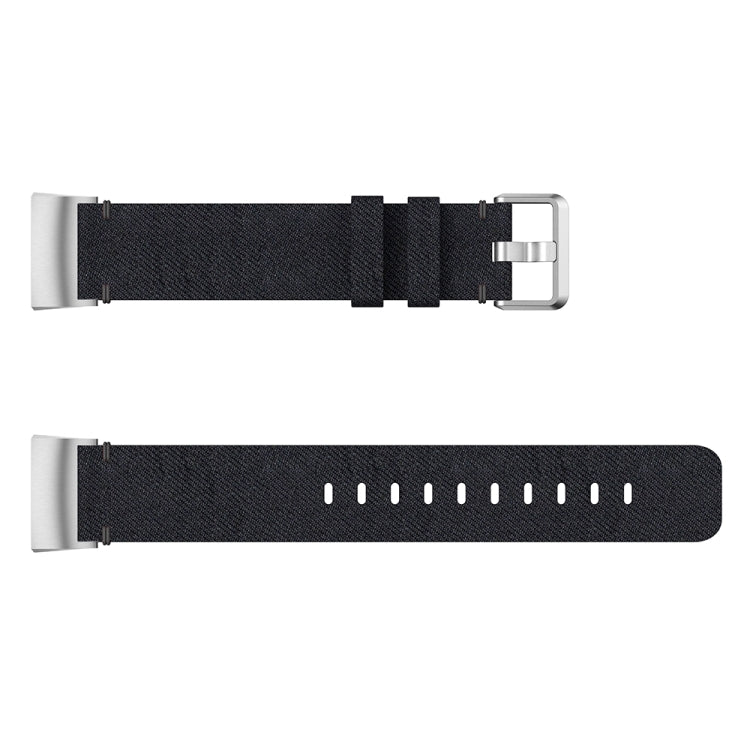 Woven Vanvas Nylon Watch Band for Fitbit Charge 3(Black) - Watch Bands by buy2fix | Online Shopping UK | buy2fix