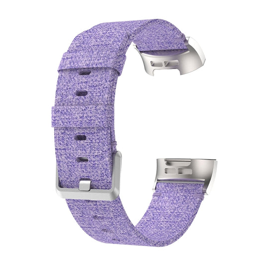 Woven Vanvas Nylon Watch Band for Fitbit Charge 3(Light Purple) - Watch Bands by buy2fix | Online Shopping UK | buy2fix
