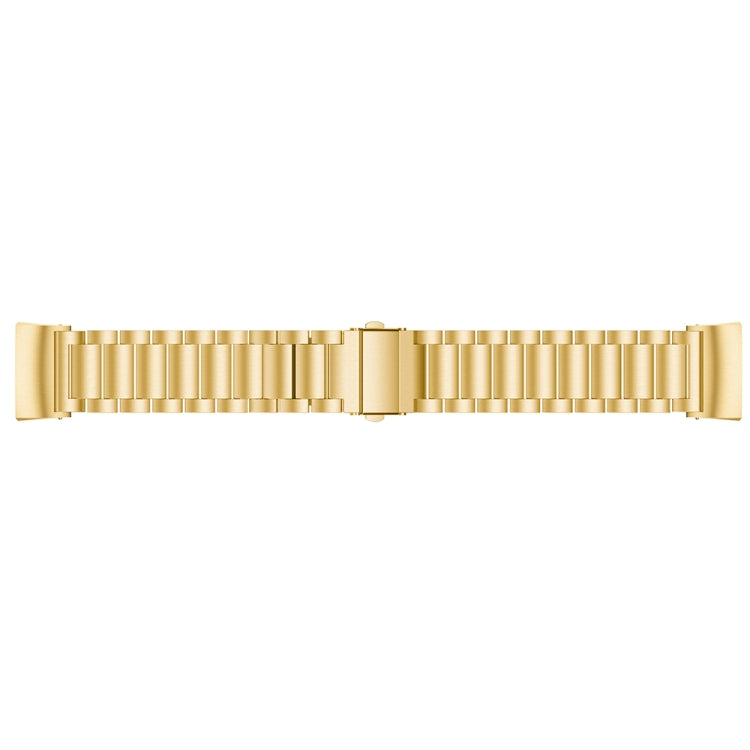 Three Beads Slingshot Buckle Solid Stainless Steel Watch Band for Fitbit Charge 3(Gold) - Watch Bands by buy2fix | Online Shopping UK | buy2fix