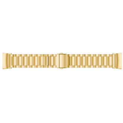 Three Beads Slingshot Buckle Solid Stainless Steel Watch Band for Fitbit Charge 3(Gold) - Watch Bands by buy2fix | Online Shopping UK | buy2fix