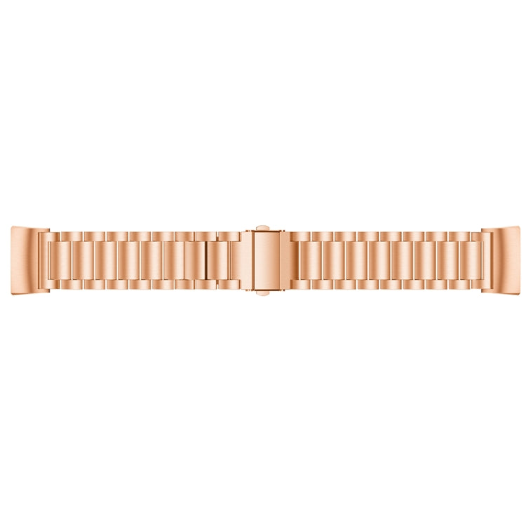 Three Beads Slingshot Buckle Solid Stainless Steel Watch Band for Fitbit Charge 3(Rose Gold) - Watch Bands by buy2fix | Online Shopping UK | buy2fix