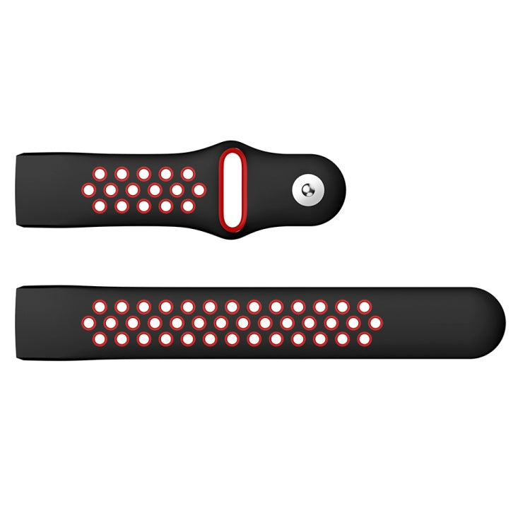 Two-color Round Hole Silicone Watch Band for Fitbit Charge 3, Watch Band Size:145-210mm(Red) - Watch Bands by buy2fix | Online Shopping UK | buy2fix