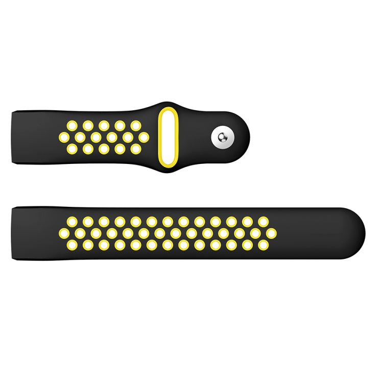 Two-color Round Hole Silicone Watch Band for Fitbit Charge 3, Watch Band Size:145-210mm(Yellow) - Watch Bands by buy2fix | Online Shopping UK | buy2fix