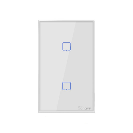 Sonoff T2 Touch 120mm Tempered Glass Panel Wall Switch Smart Home Light Touch Switch, Compatible with Alexa and Google Home, AC 100V-240V, US Plug - Smart Switch by buy2fix | Online Shopping UK | buy2fix