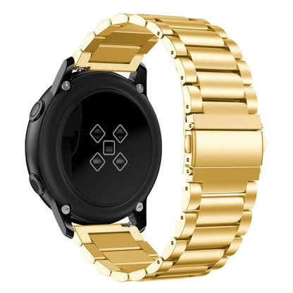 3-Beads Slingshot Buckle Solid Stainless Steel Watch Band for Galaxy Watch Active 20mm (Gold) - Watch Bands by buy2fix | Online Shopping UK | buy2fix