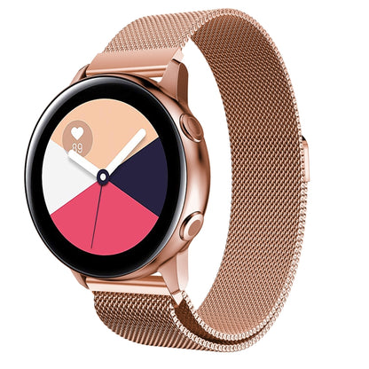 Milanis Magnetic Stainless Steel Mesh Wrist Strap WatchBand for Galaxy Watch Active 20mm(Rose Gold) - Watch Bands by buy2fix | Online Shopping UK | buy2fix
