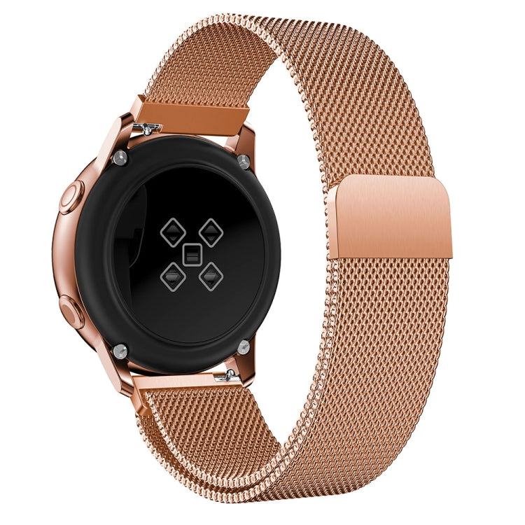 Milanis Magnetic Stainless Steel Mesh Wrist Strap WatchBand for Galaxy Watch Active 20mm(Rose Gold) - Watch Bands by buy2fix | Online Shopping UK | buy2fix