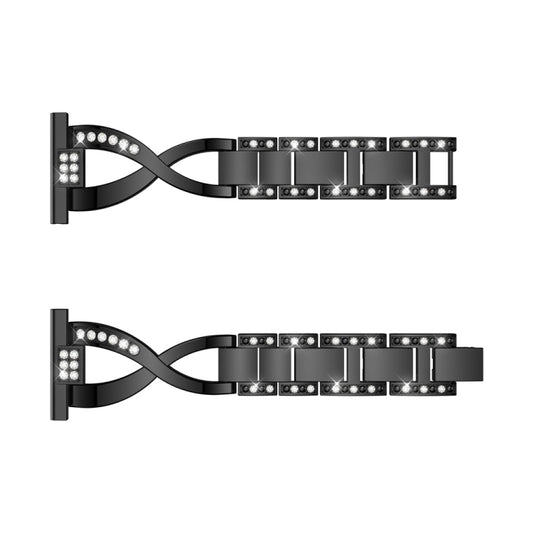 X-shaped Diamond Stainless Steel Wrist Strap WatchBand for Galaxy Watch Active 20mm(Black) - Watch Bands by buy2fix | Online Shopping UK | buy2fix