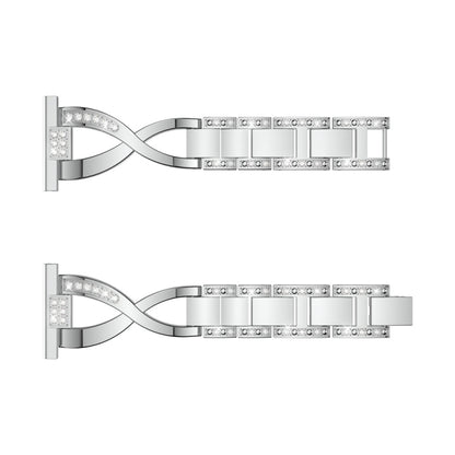 X-shaped Diamond Stainless Steel Wrist Strap WatchBand for Galaxy Watch Active 20mm(Silver) - Watch Bands by buy2fix | Online Shopping UK | buy2fix