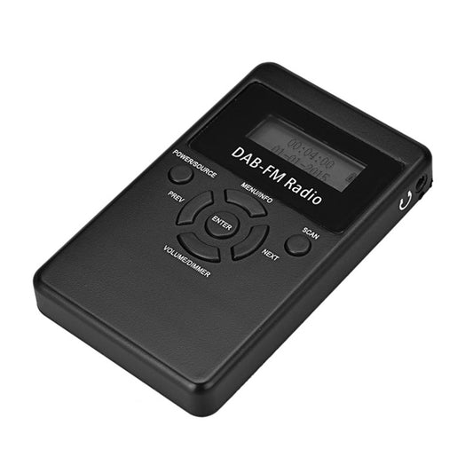 HRD-101 Portable Mini Digital DAB+FM Radio with Lanyard & Headset(Black) - Radio Player by buy2fix | Online Shopping UK | buy2fix