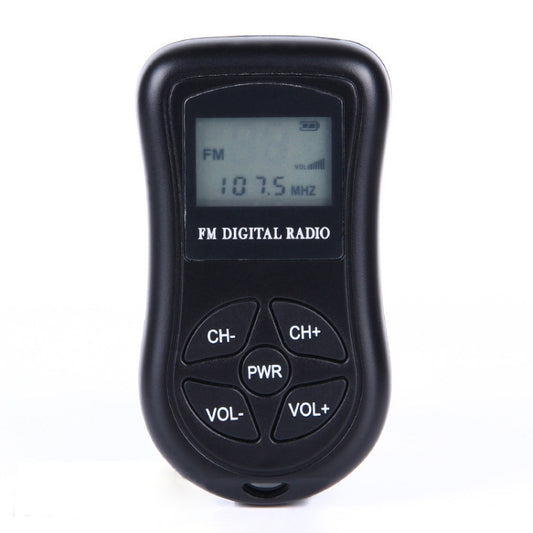 HRD-107 DSP Digital Display Portable Stereo FM Radio with Headset(Black) - Radio Player by buy2fix | Online Shopping UK | buy2fix