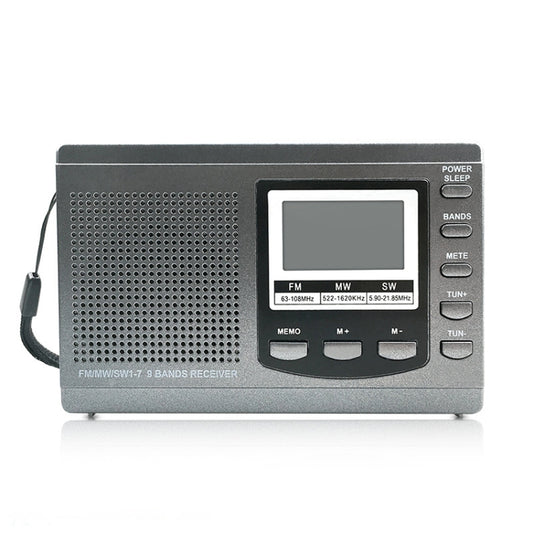 HRD-310 Portable FM AM SW Full Band Digital Demodulation Radio (Grey) - Radio Player by buy2fix | Online Shopping UK | buy2fix