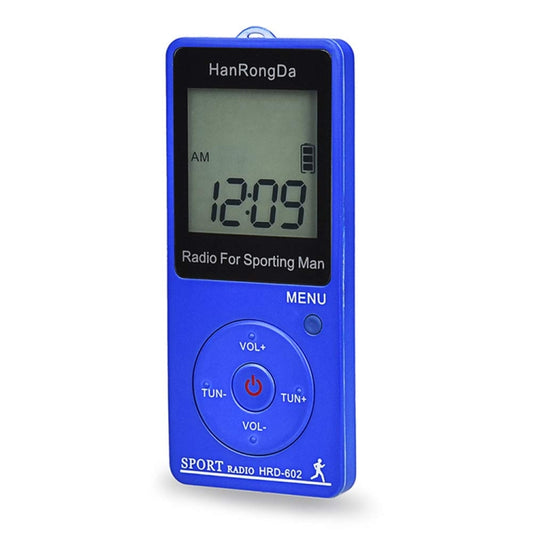 HRD-602 Digital Display FM AM Mini Sports Radio with Step Counting Function (Blue) - Radio Player by buy2fix | Online Shopping UK | buy2fix