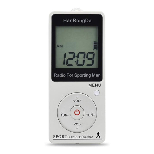 HRD-602 Digital Display FM AM Mini Sports Radio with Step Counting Function (White) - Radio Player by buy2fix | Online Shopping UK | buy2fix