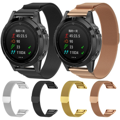 For Garmin Fenix 6S Milanese Watch Band(Gold) - Watch Bands by buy2fix | Online Shopping UK | buy2fix