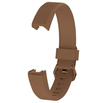 Solid Color Silicone Watch Band for FITBIT Alta / HR, Size: L(Brown) - Watch Bands by buy2fix | Online Shopping UK | buy2fix