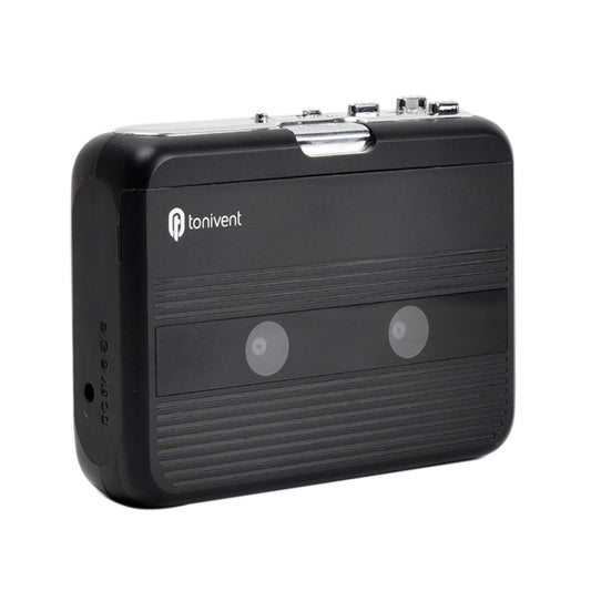 Tonivent TON007B Portable Bluetooth Tape Cassette Player, Support FM / Bluetooth Input and Output(Black) - Tape Converter by buy2fix | Online Shopping UK | buy2fix