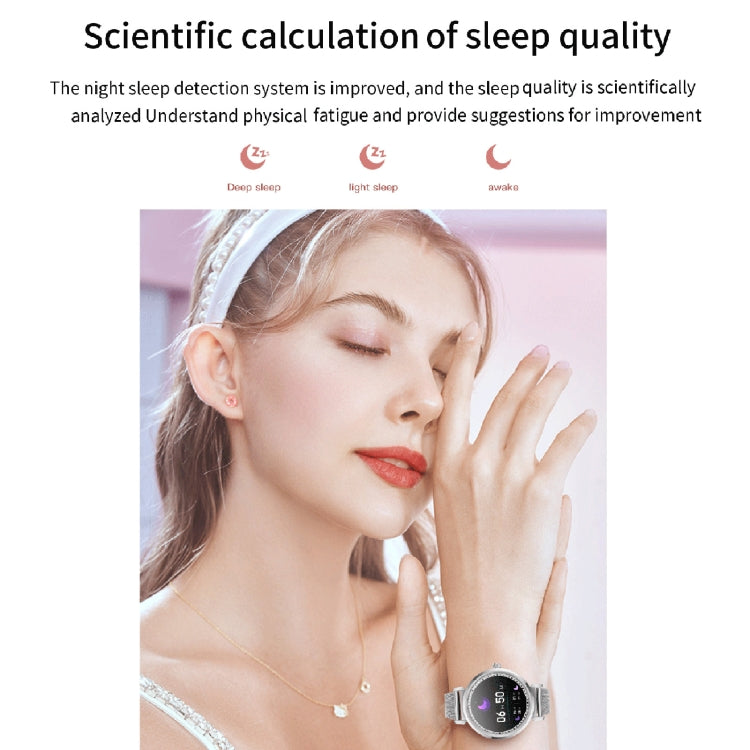 KC06 Women Menstrual Period Smart Watch Bracelet, Blood Pressure / Heart Rate Monitoring, Steel Strap(Silver) by buy2fix