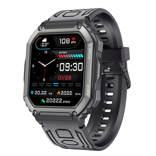 KR06 Waterproof Pedometer Sport Smart Watch, Support Heart Rate / Blood Pressure Monitoring / BT Calling(Black) by buy2fix