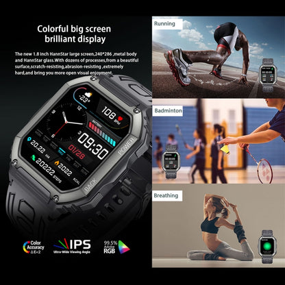 KR06 Waterproof Pedometer Sport Smart Watch, Support Heart Rate / Blood Pressure Monitoring / BT Calling(Black) by buy2fix