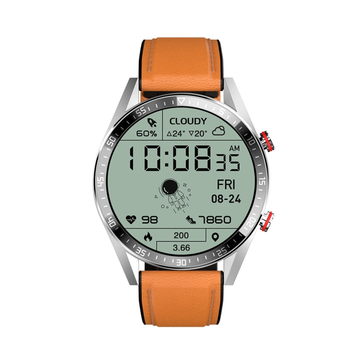 DW16 1.39 inch AMOLED Screen Smart Watch, Support Heart Rate / Blood Pressure Monitoring, Leather Strap(Brown) by buy2fix