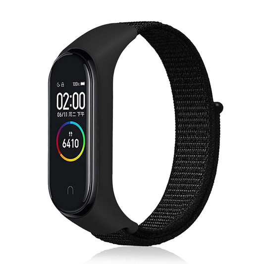 Smart Watch Nylon Woven Watch Band for Xiaomi Mi Band 3 / 4(Black) - Watch Bands by buy2fix | Online Shopping UK | buy2fix