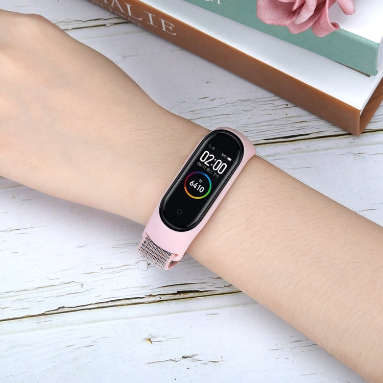 Smart Watch Nylon Woven Watch Band for Xiaomi Mi Band 3 / 4(Pink) - Watch Bands by buy2fix | Online Shopping UK | buy2fix