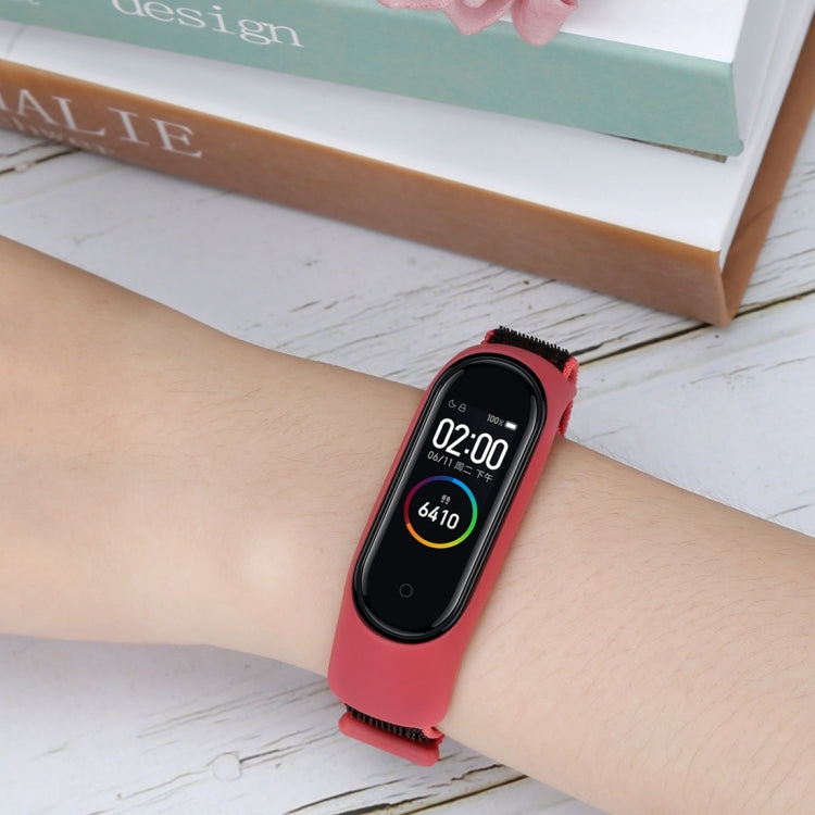 Smart Watch Nylon Woven Watch Band for Xiaomi Mi Band 3 / 4(Red Black) - Watch Bands by buy2fix | Online Shopping UK | buy2fix