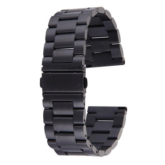 For Fitbit Blaze Smart Watch Butterfly Buckle 3 Beads Stainless Steel Watchband(Black) - Watch Bands by buy2fix | Online Shopping UK | buy2fix