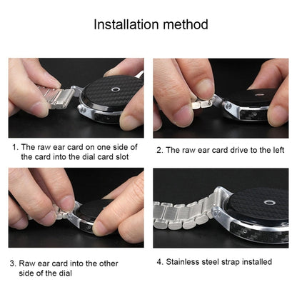 For Fitbit Blaze Smart Watch Butterfly Buckle 3 Beads Stainless Steel Watchband(Black) - Watch Bands by buy2fix | Online Shopping UK | buy2fix