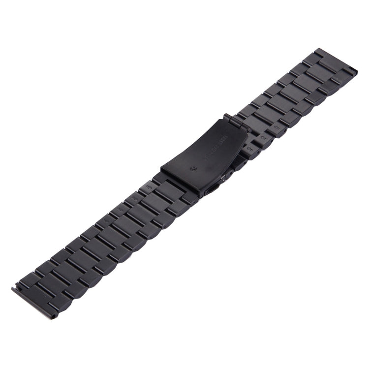 For Fitbit Blaze Smart Watch Butterfly Buckle 3 Beads Stainless Steel Watchband(Black) - Watch Bands by buy2fix | Online Shopping UK | buy2fix