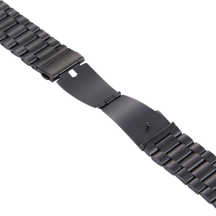 For Fitbit Blaze Smart Watch Butterfly Buckle 3 Beads Stainless Steel Watchband(Black) - Watch Bands by buy2fix | Online Shopping UK | buy2fix