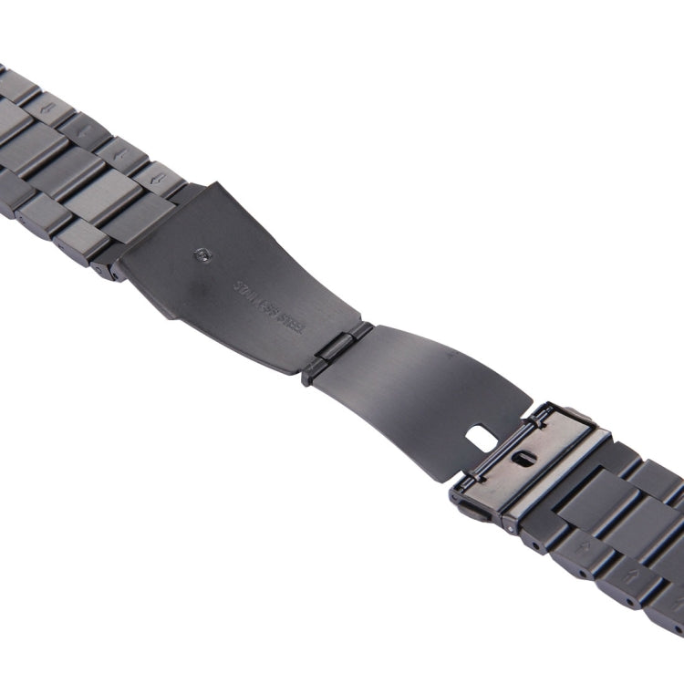 For Fitbit Blaze Smart Watch Butterfly Buckle 3 Beads Stainless Steel Watchband(Black) - Watch Bands by buy2fix | Online Shopping UK | buy2fix
